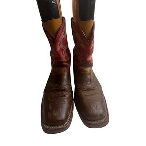 Double H Boot Mens Square Toe Red ICE Roper Cowboy Boot Western size 13